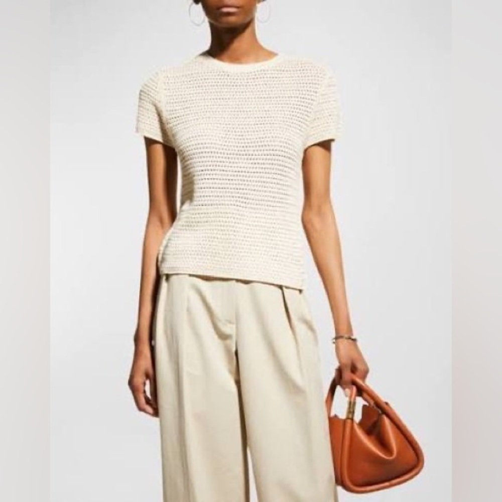 Vince ‘optic white’ women’s crochet knit top size small